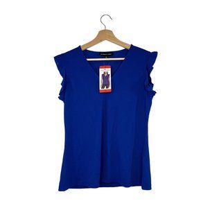 ANDREW MARC LADIE'S RUFFLE SLEEVE BLOUSE